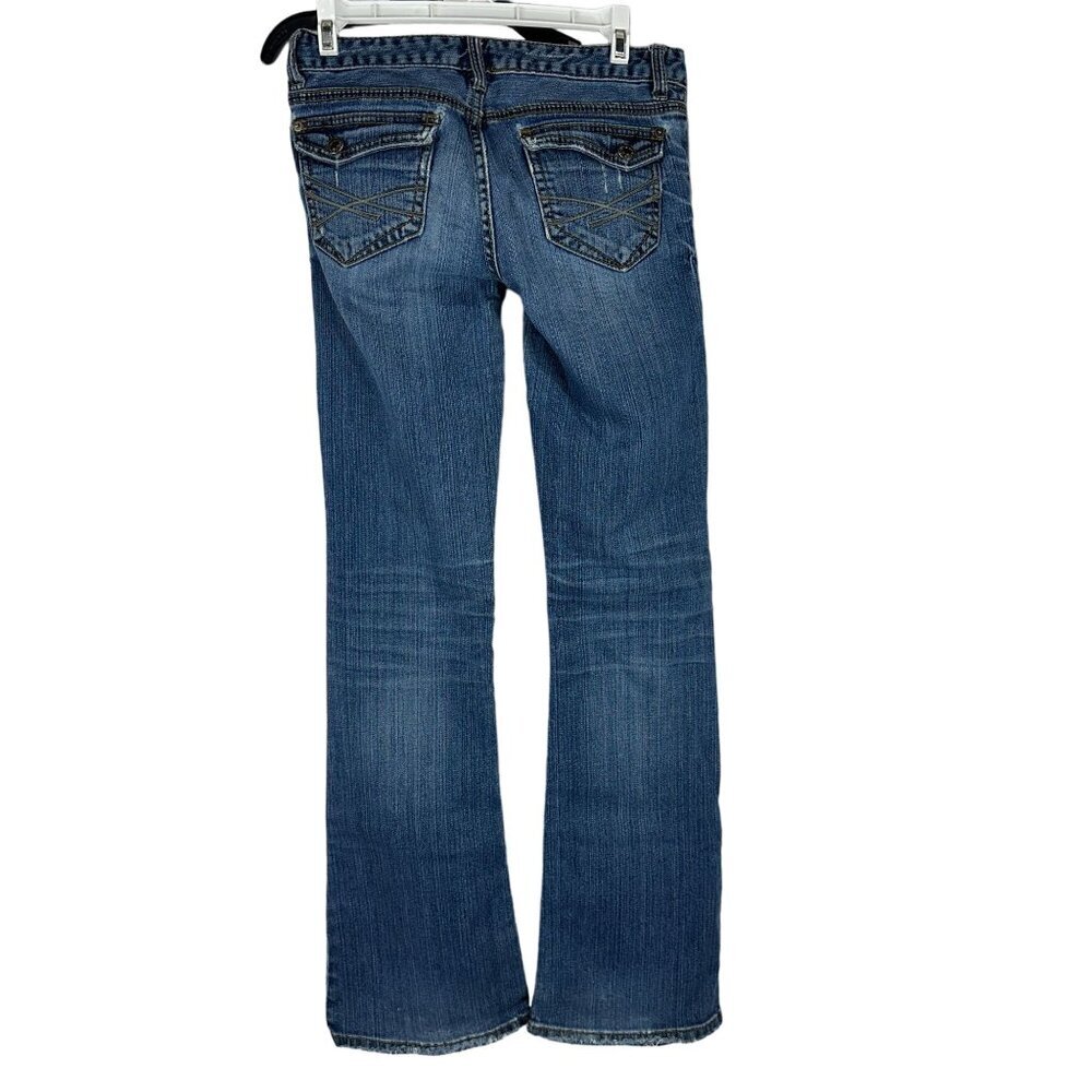 Aeropostale Junior Womens Hailey Flare Denim Jeans Size 1/2 Reg Blue - Picture 4 of 7